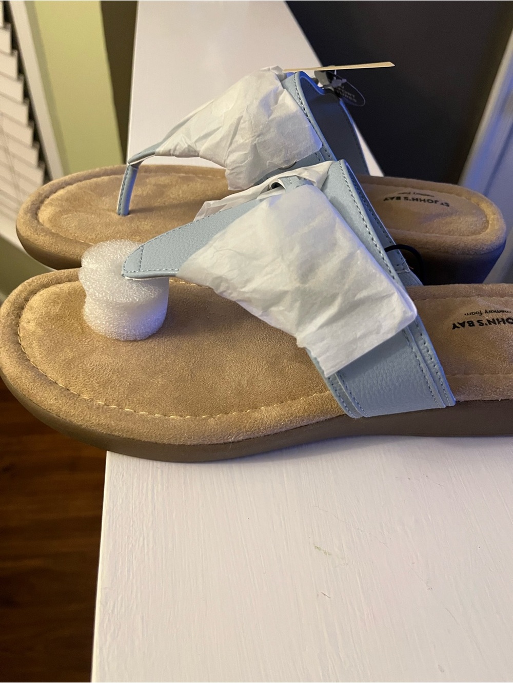 St. John's Bay Pale Blue Slip-On Slide Sandals - Picture 8 of 8
